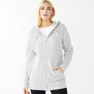 Women's Nine West Full Zip Hooded Cardigan